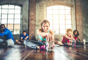 Workout in a fitness gym