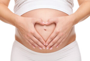 Pregnant woman loving her baby